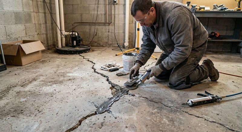 Cracked Basement Floor Repair in Granby, CO