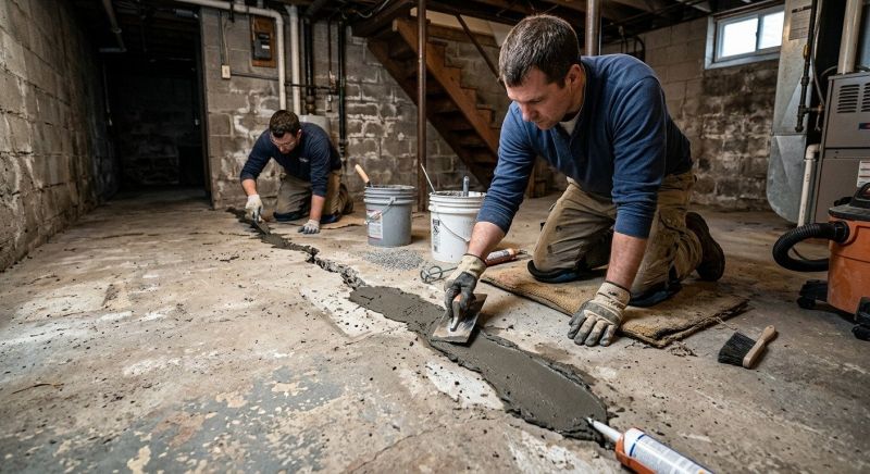 Cracked Basement Floor Repair in Granby, CO